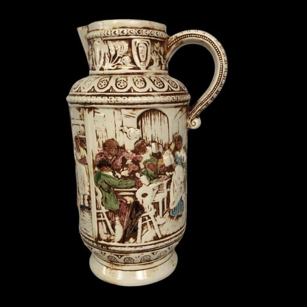 Holland Mold Parlor Scene Pitcher 10 1/2